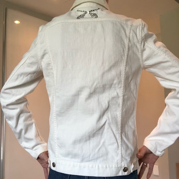 ROAR- Guns White Denim Embellished Jacket - Picture 7 of 10